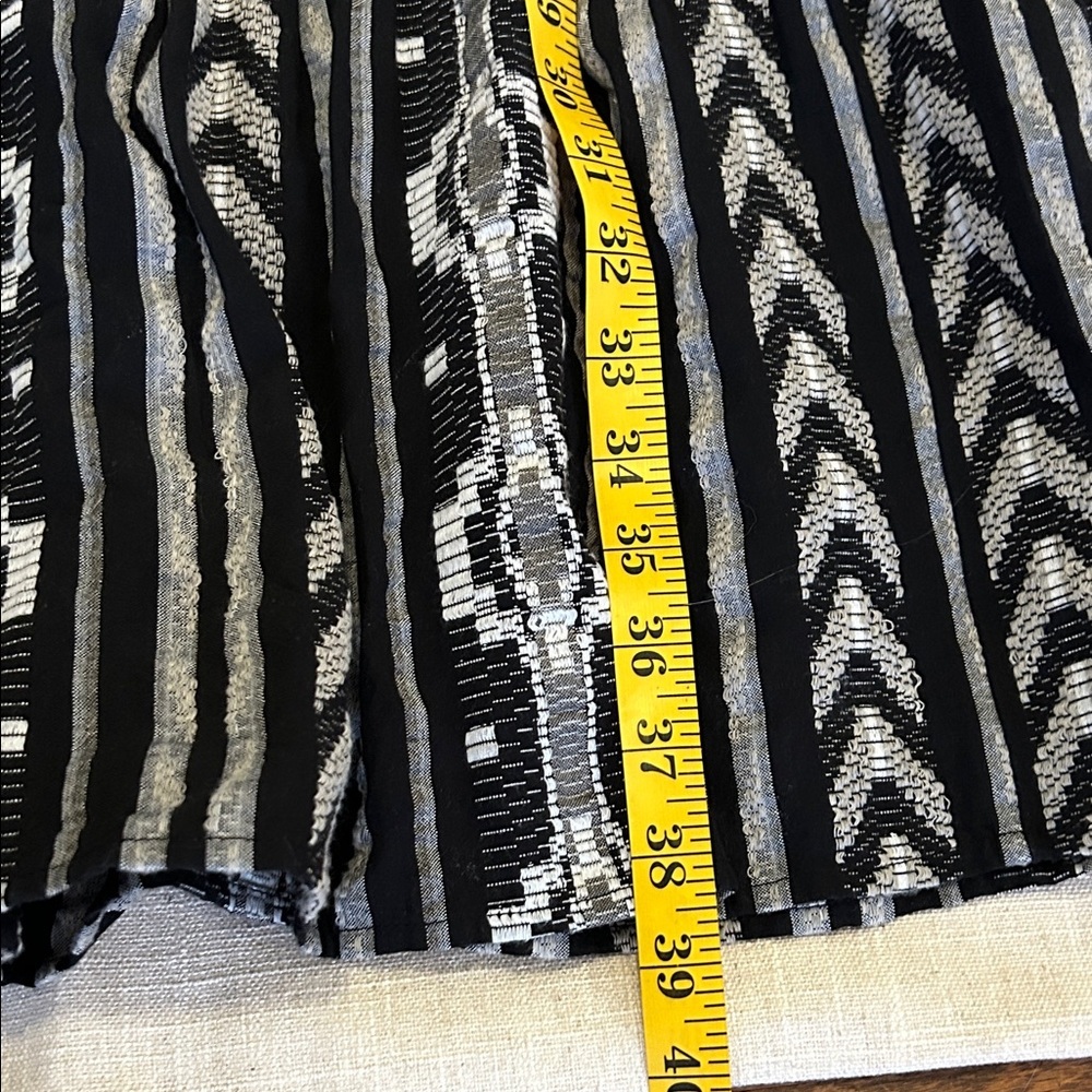 Chico's Black/White Aztec 3/4 Sleeve Tiered Dress Women’s Large - Picture 13 of 16